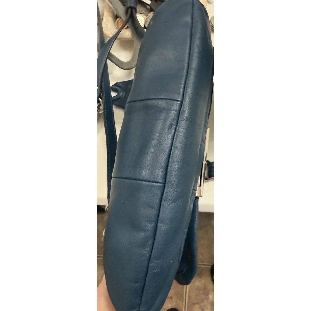 VTG Coach Kristin Blue Leather Convertible Shoulder Pristine Condition